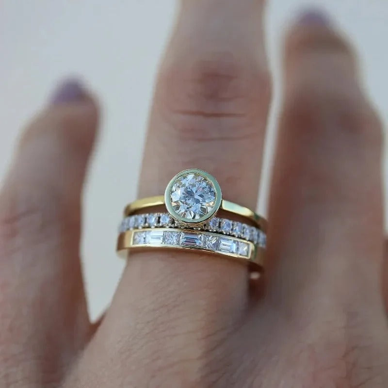 Ensemble de bagues vintage brillantes