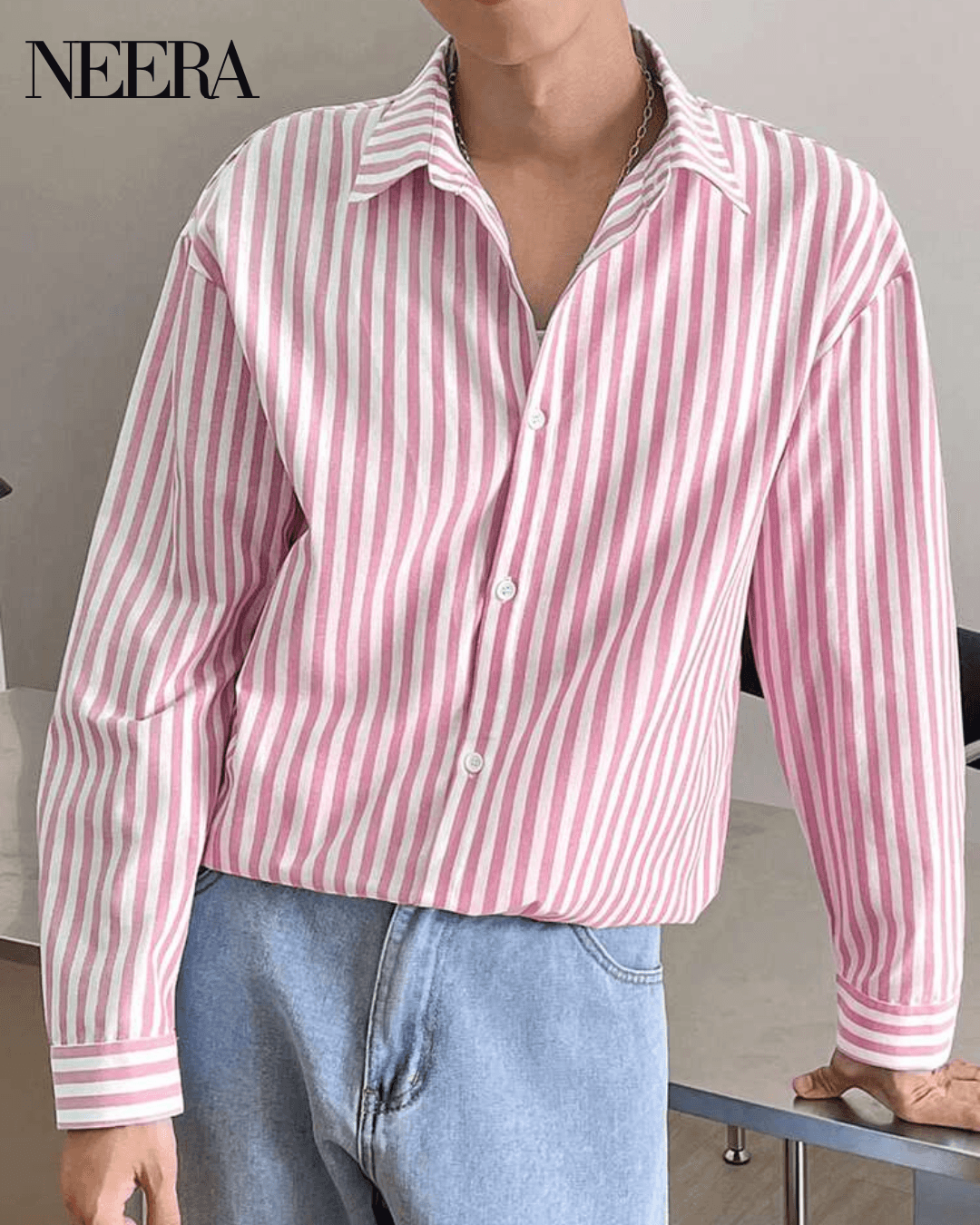 Striped Shirt with Classic Collar