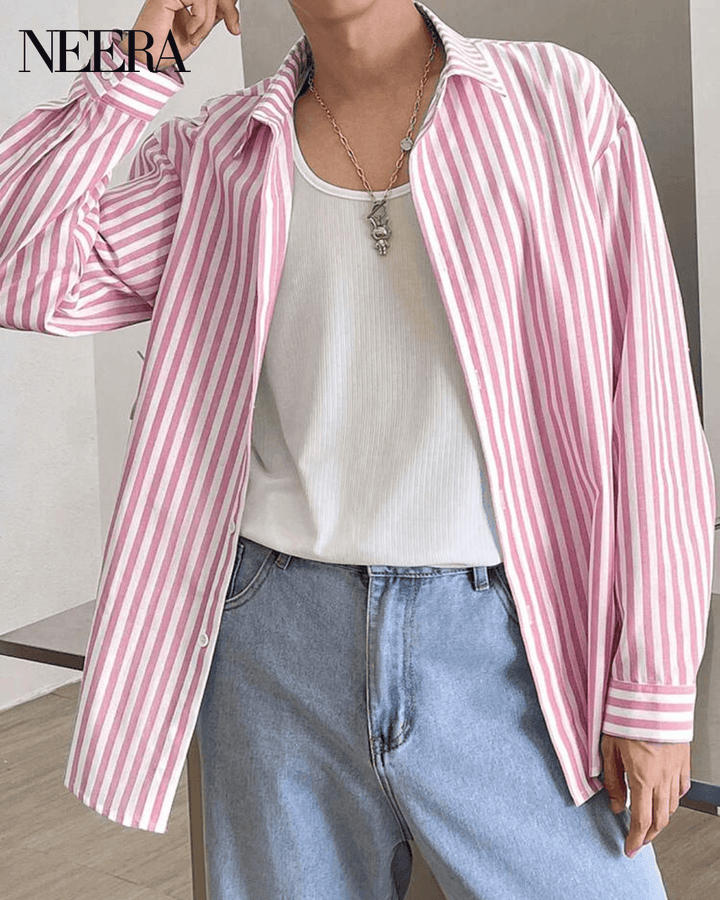 Camicia a righe con colletto classico