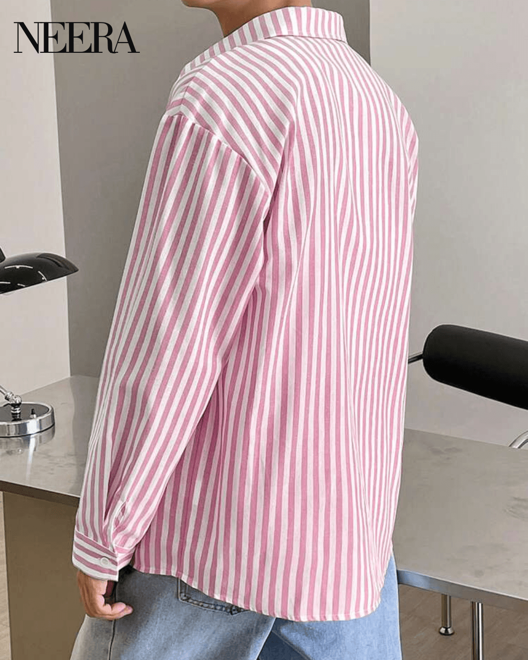 Camicia a righe con colletto classico