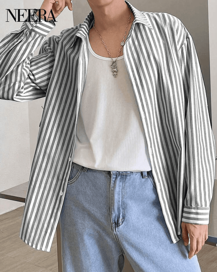 Camicia a righe con colletto classico