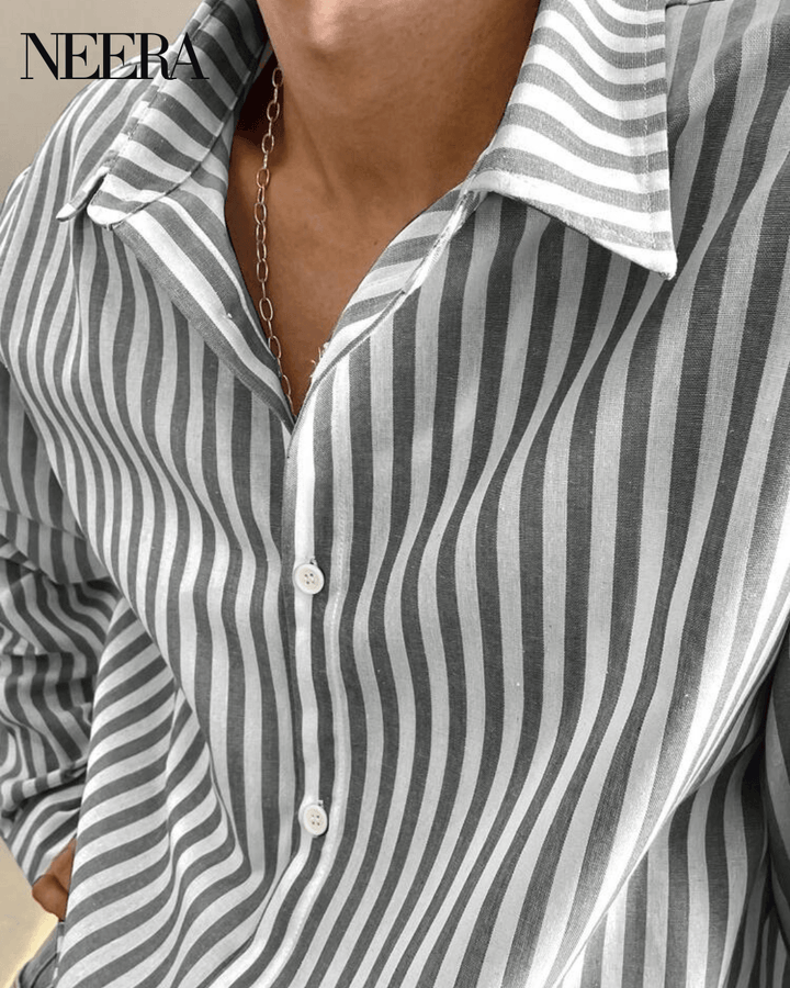 Striped Shirt with Classic Collar