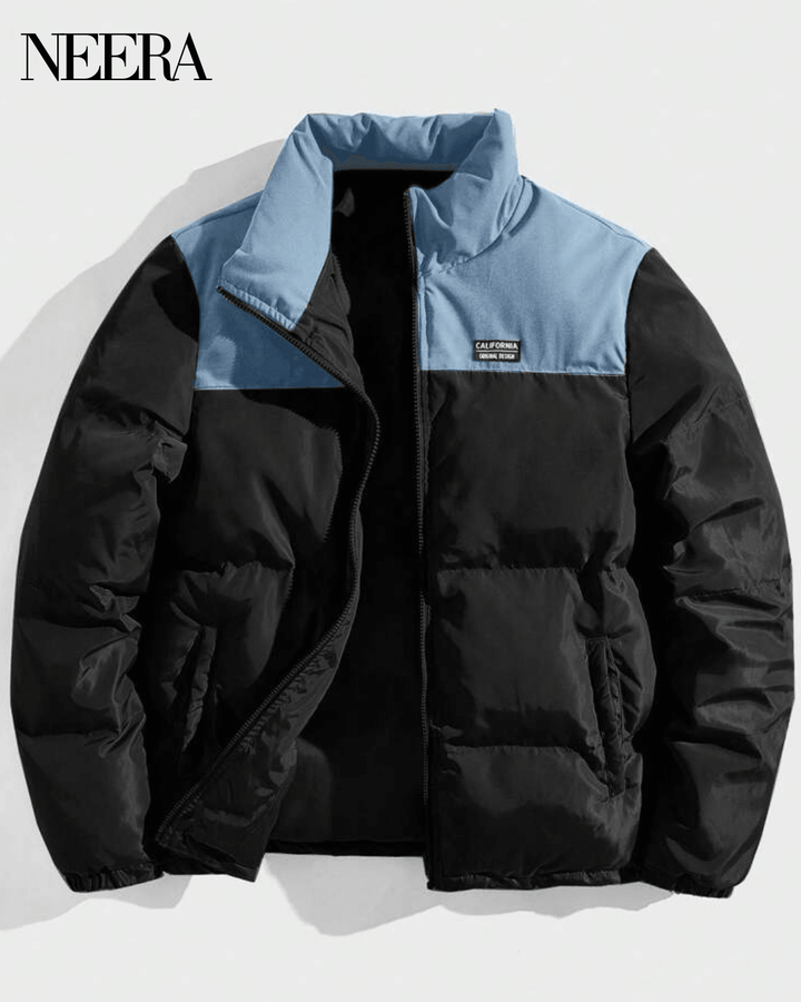 Padded jacket with contrast collar