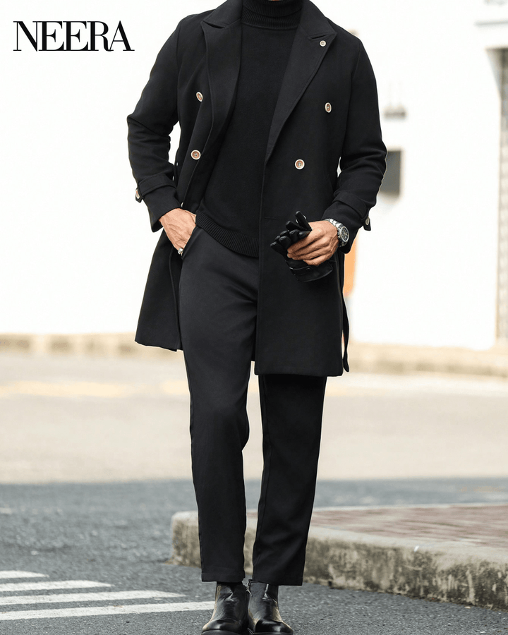 Elegant Double-breasted Wool Coat