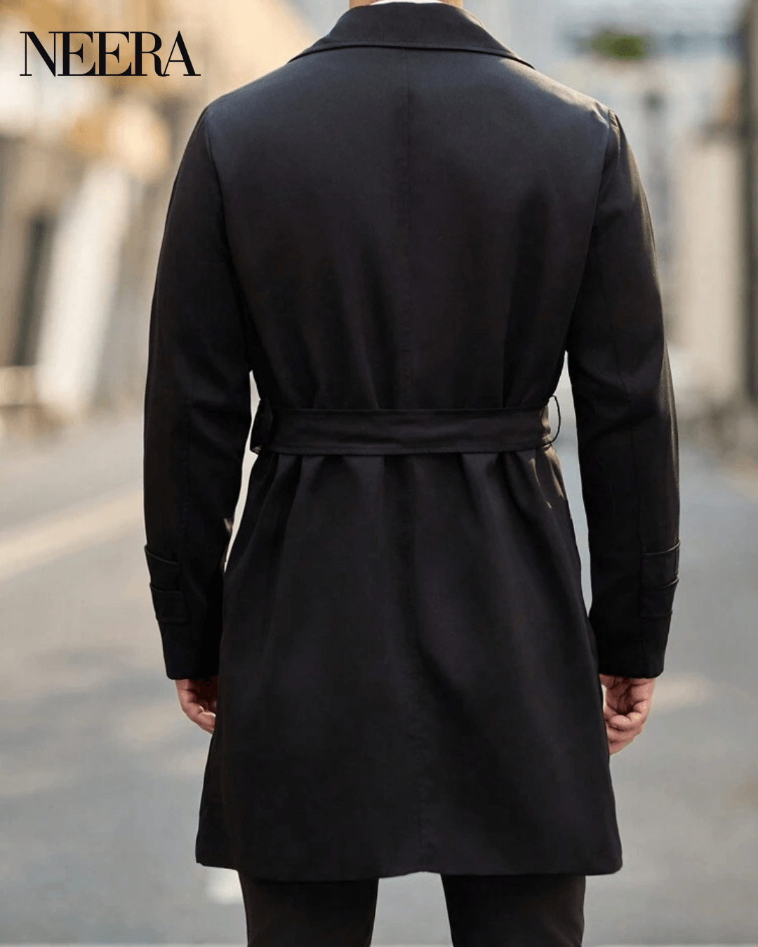 Double-breasted Trench Coat with Wool Belt