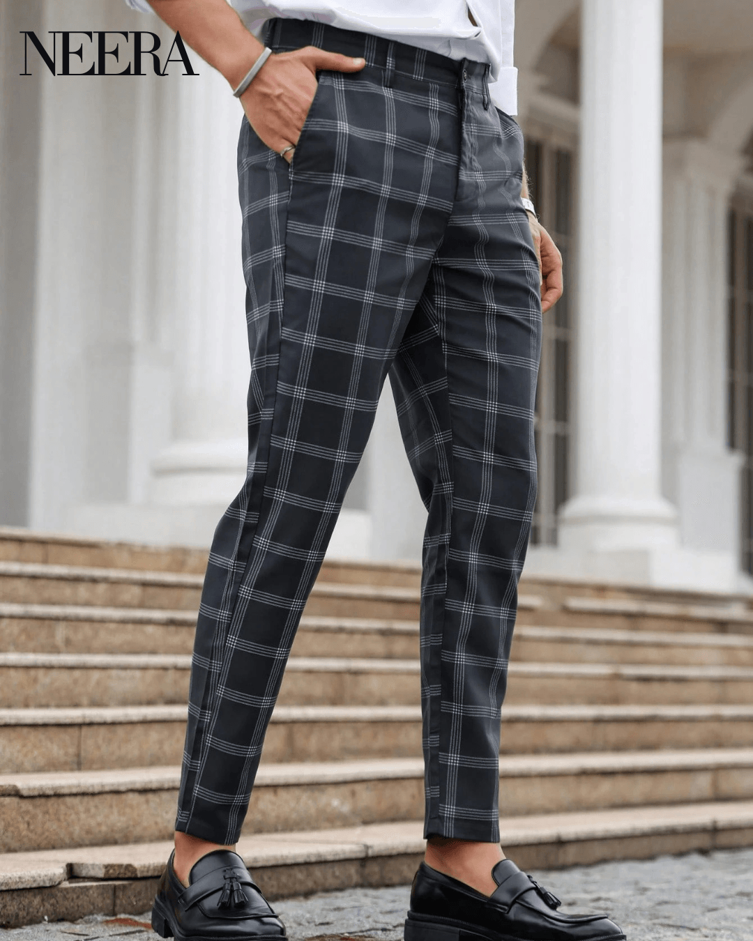 Pantaloni eleganti a quadri