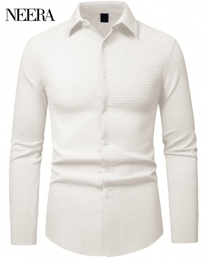 Textured Fabric Long Sleeve Dress Shirt