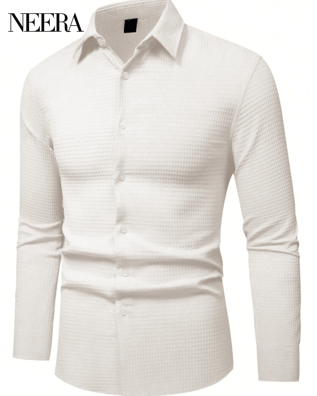 Textured Fabric Long Sleeve Dress Shirt