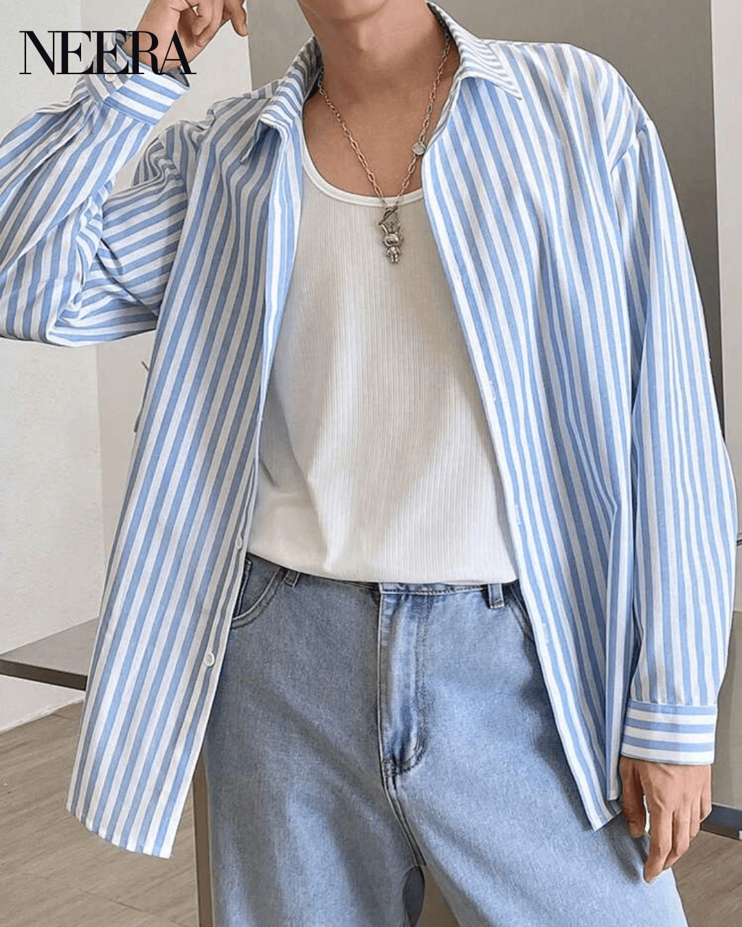 Striped Shirt with Classic Collar