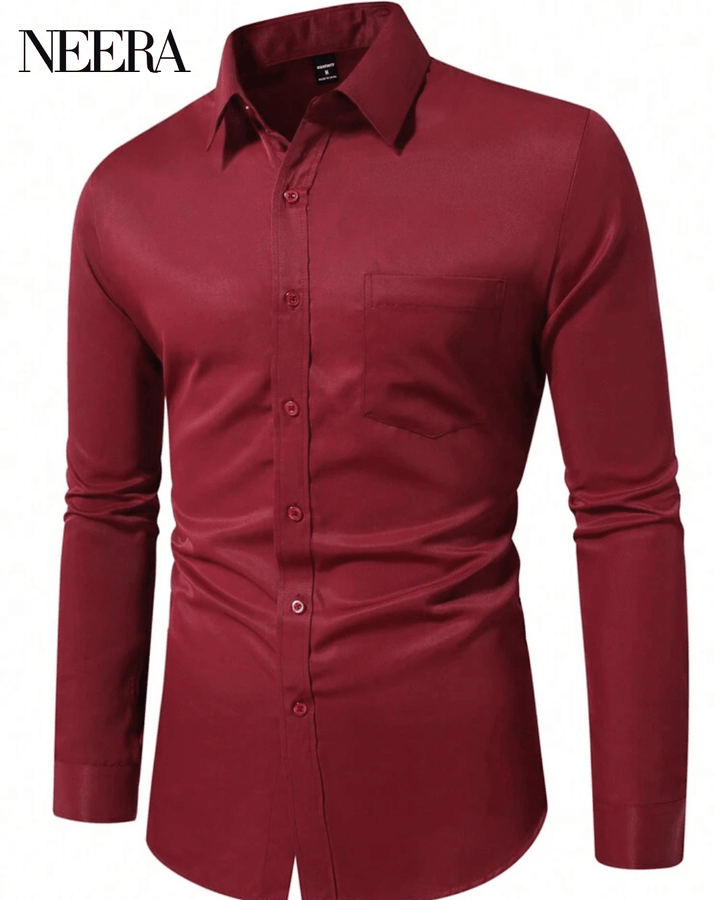 Elegante camicia in cotone a maniche lunghe