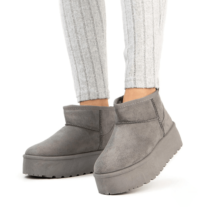 Blanche ankle boots with internal fur and platform wedge