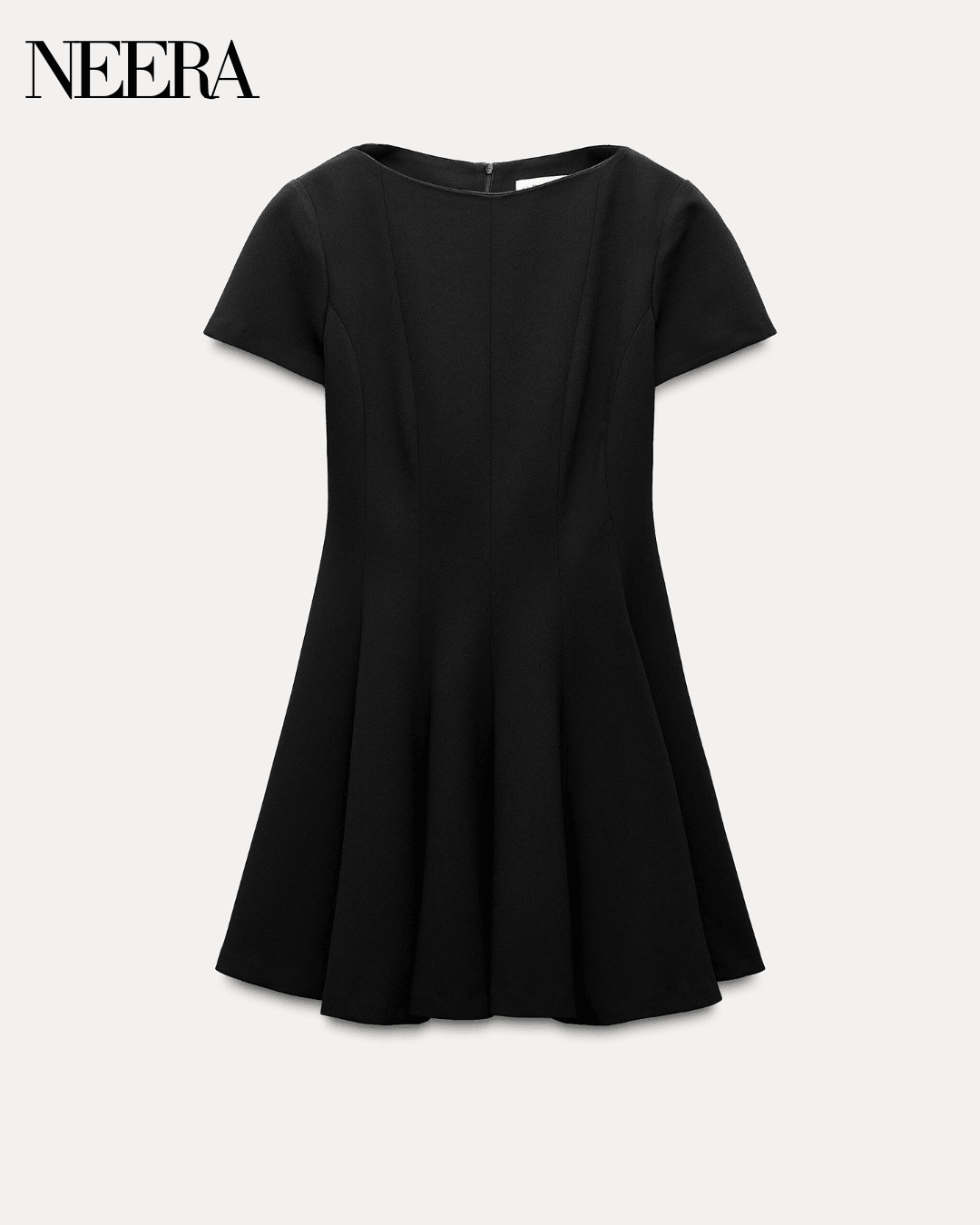 Short Sleeve Dress with Flared Skirt