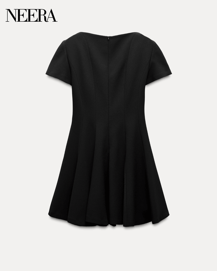 Short Sleeve Dress with Flared Skirt