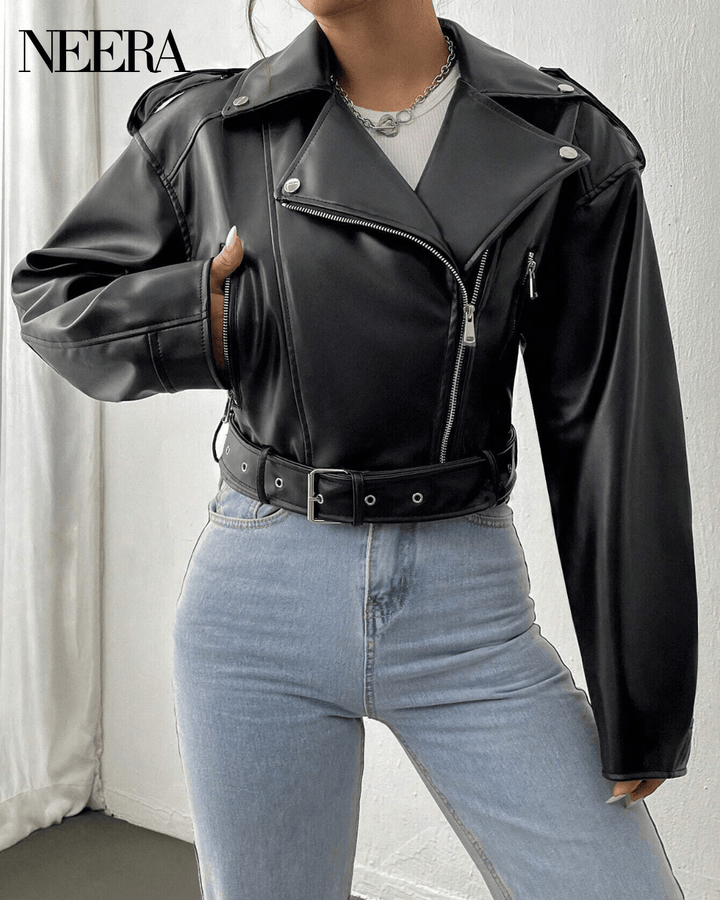 Leather Jacket with zip