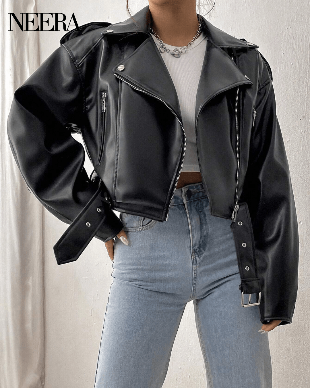 Leather Jacket with zip