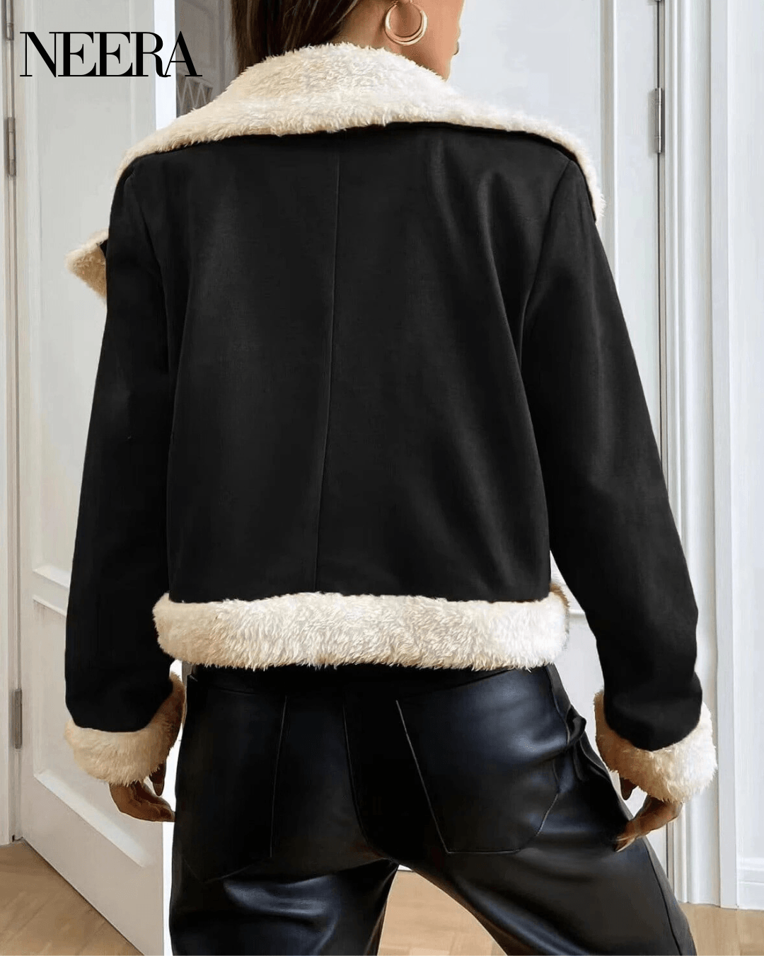 Suedette Jacket with Teddy Lining