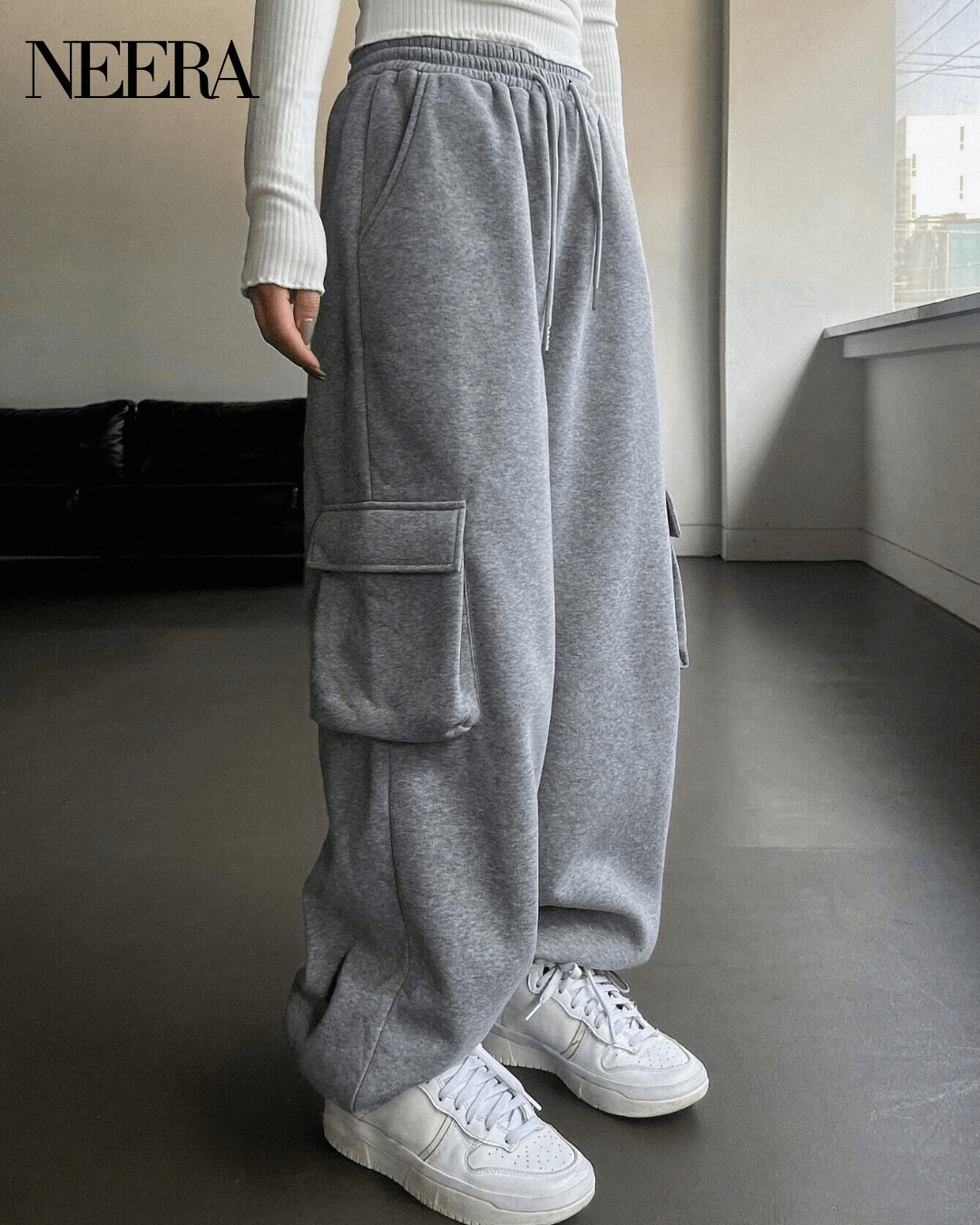 Pantaloni cargo jogger con tasche laterali