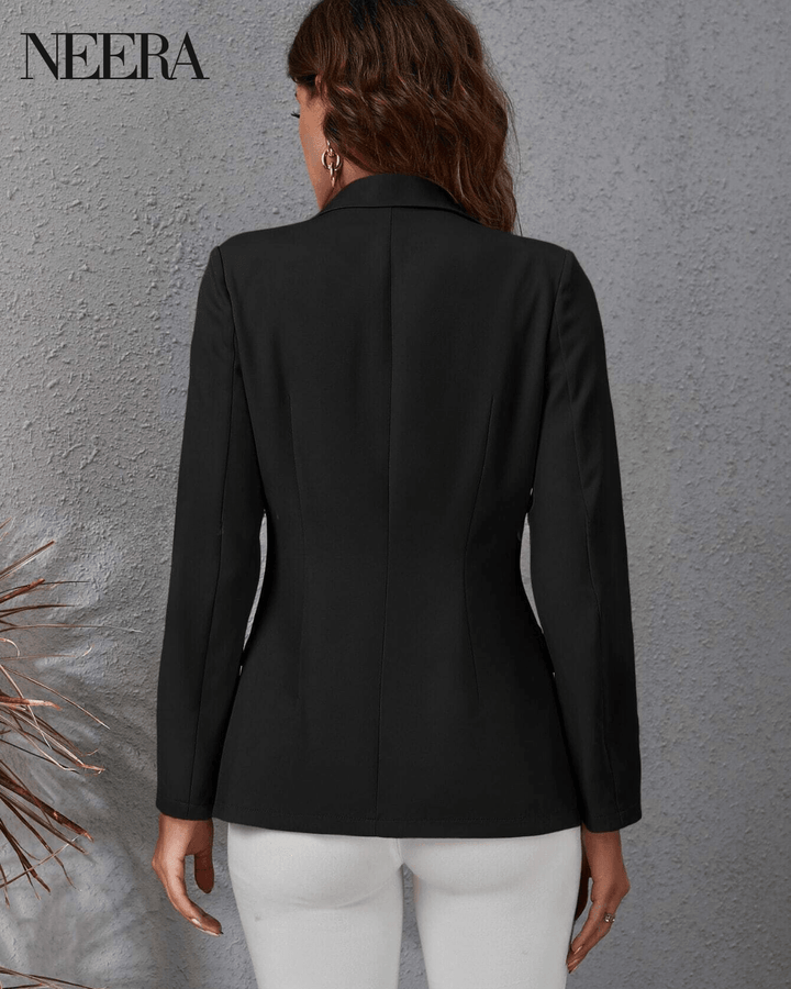 Double Breasted Blazer with Gold Buttons