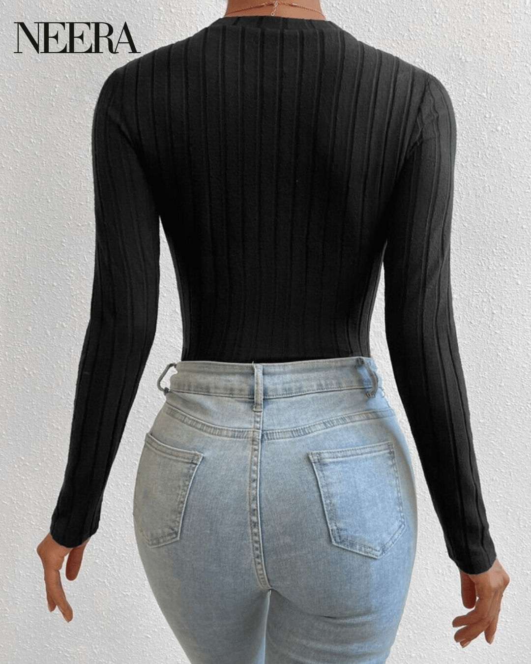 Ribbed knit Long Sleeve Bodysuit