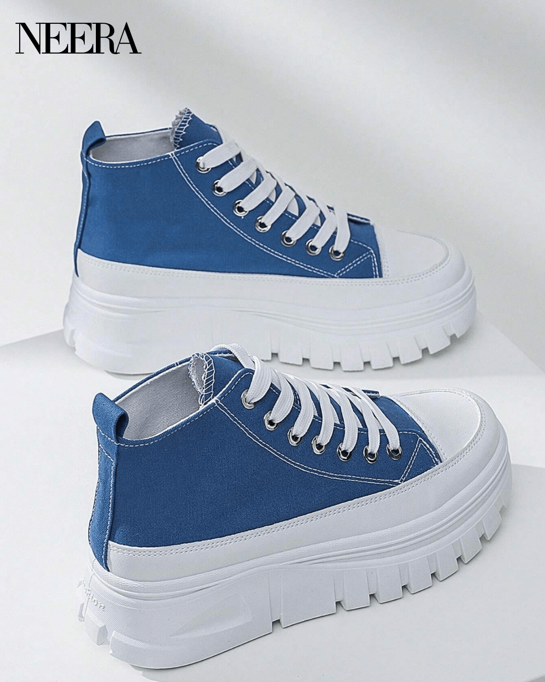 Canvas shoes with high sole