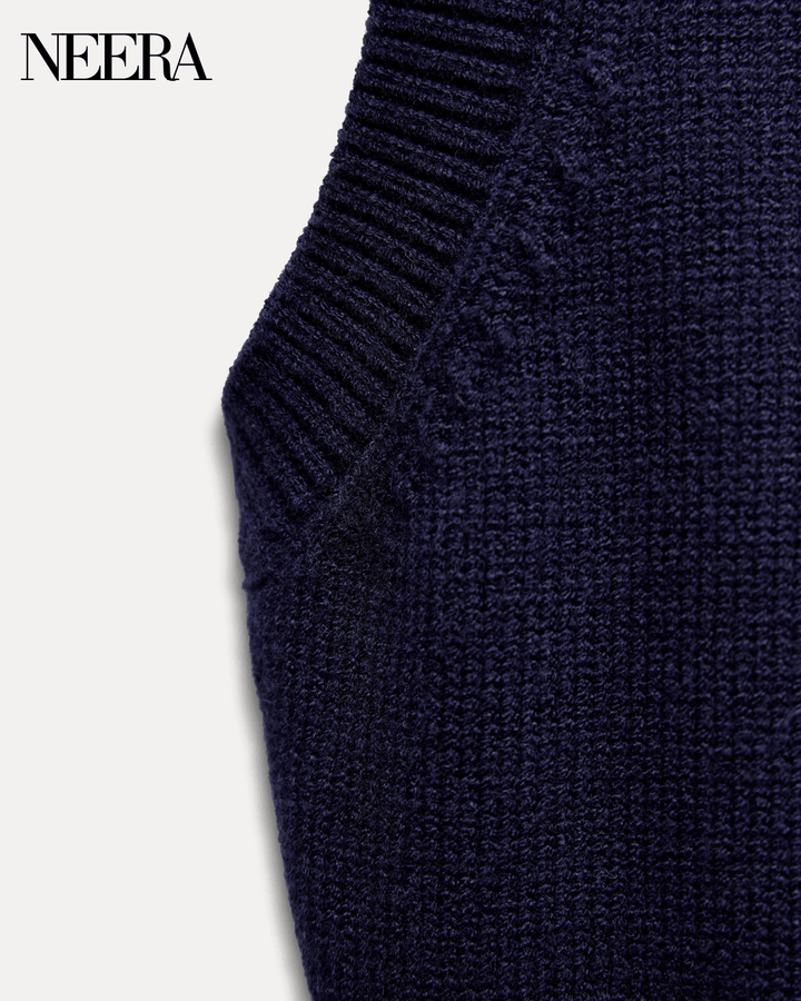 High Meck Knit Vest