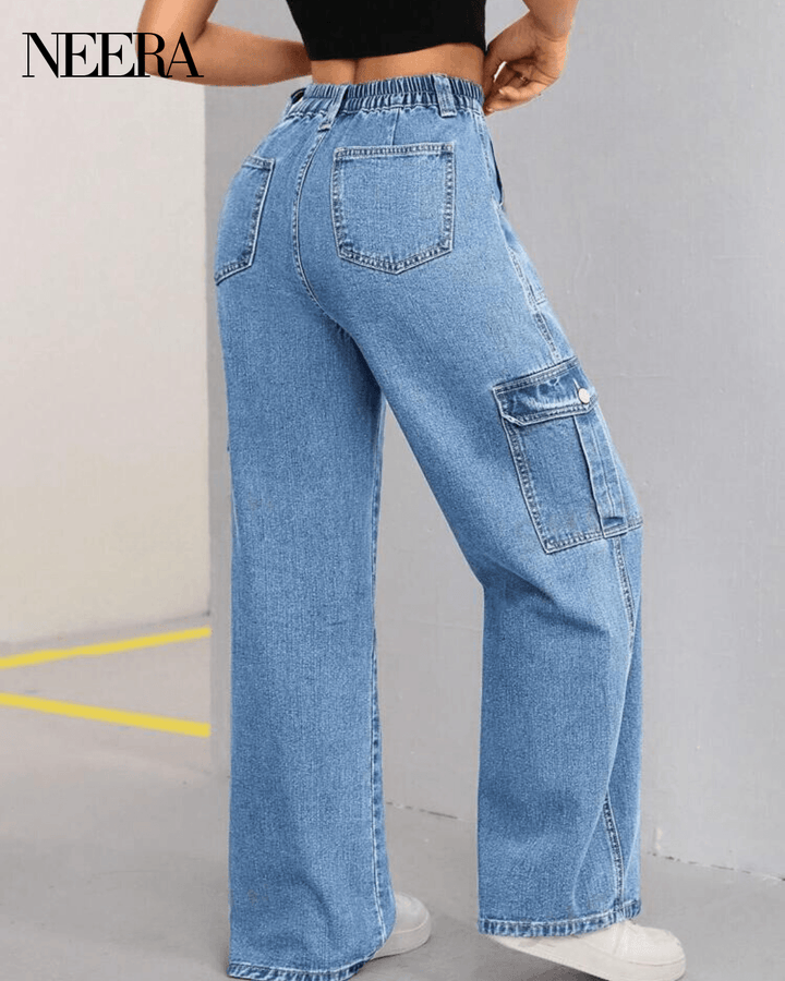 High waist jeans with pockets