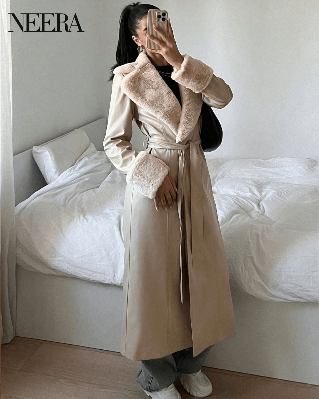 Long Winter coat with belt