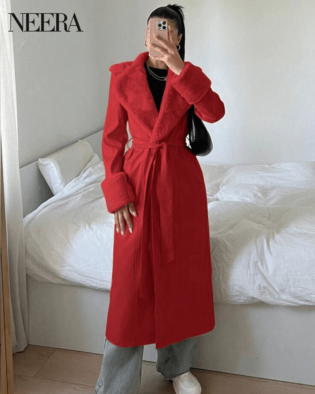 Long Winter coat with belt