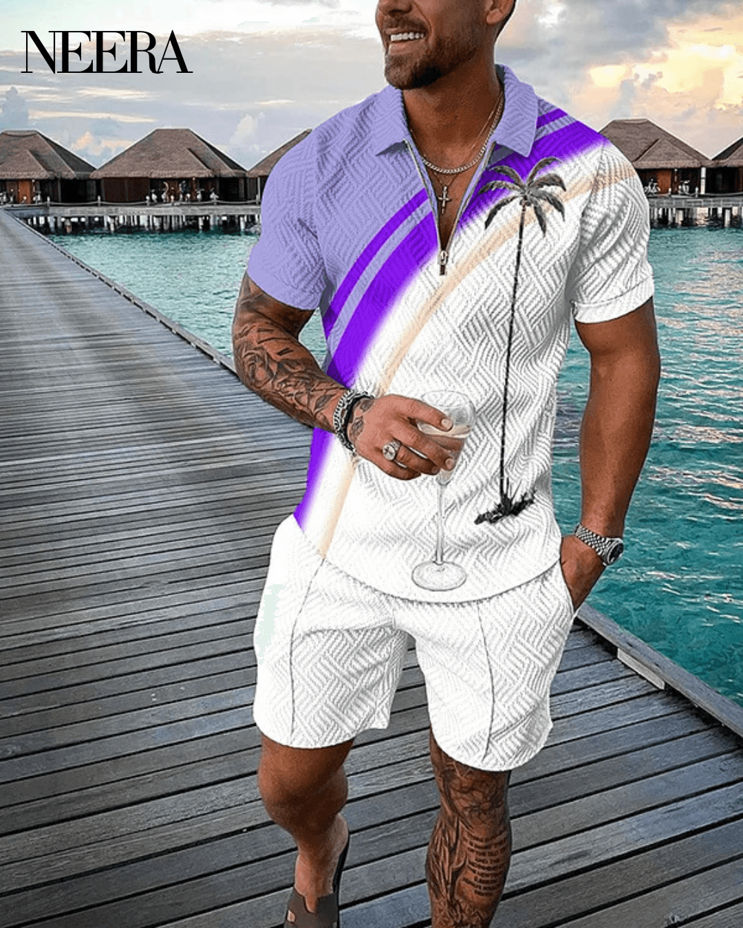 Tropicana Polo Shirt And Shorts Co-Ord