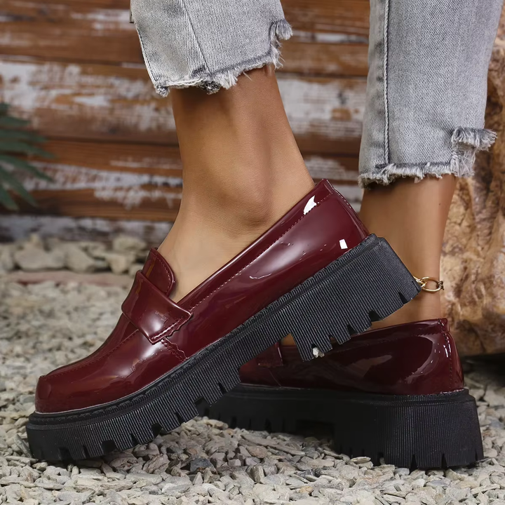 Denise | Mocassins confortables en cuir de crocodile avec semelle épaisse