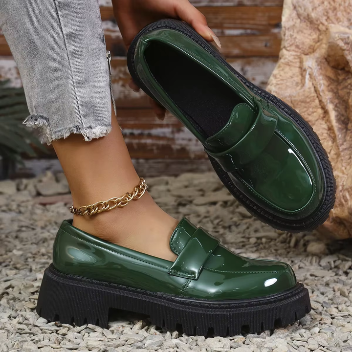 Denise | Mocassins confortables en cuir de crocodile avec semelle épaisse