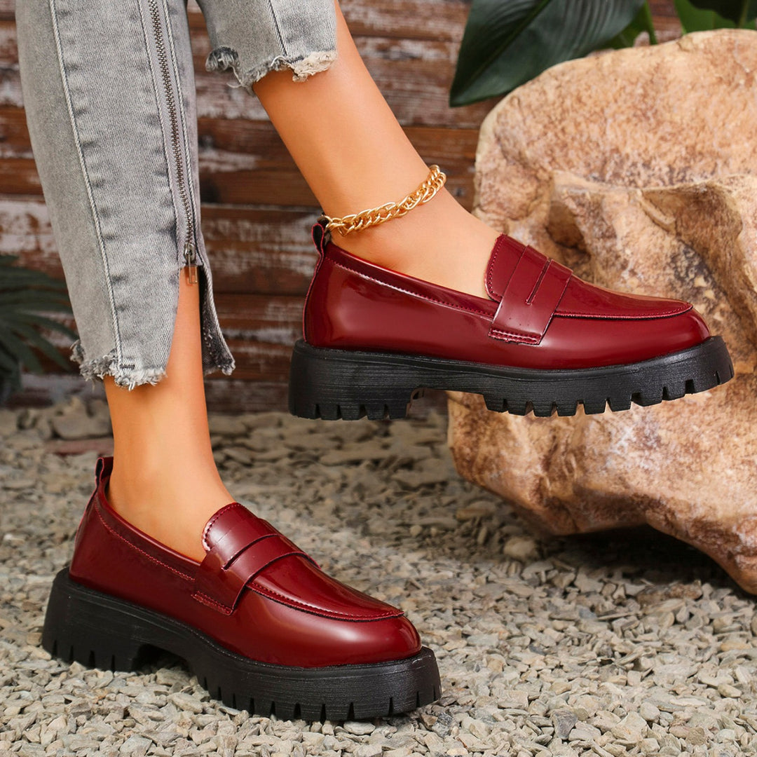 Clémence | Mocassins confortables en cuir avec semelle épaisse et confortable