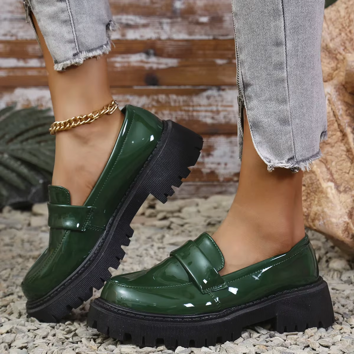 Denise | Mocassins confortables en cuir de crocodile avec semelle épaisse