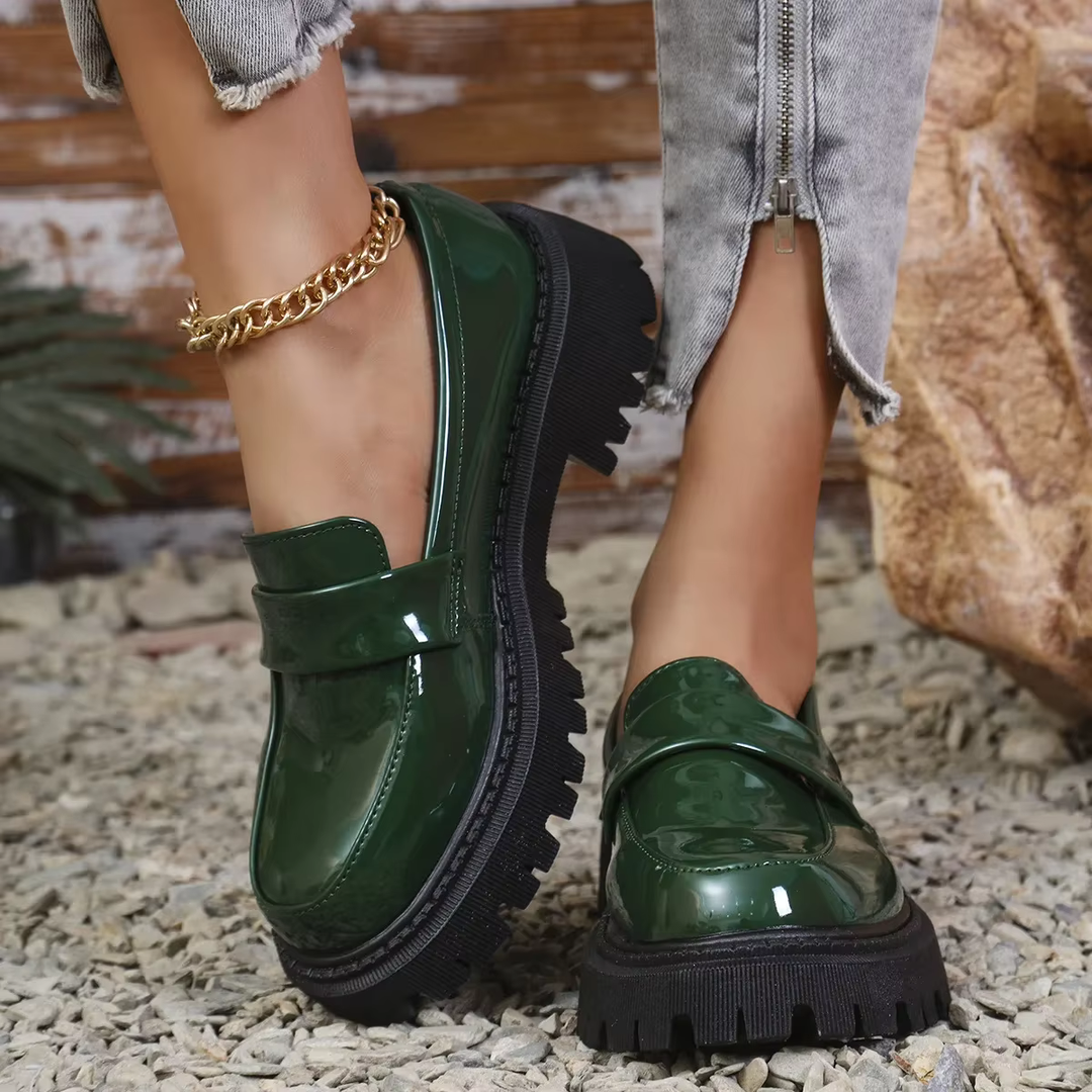 Denise | Mocassins confortables en cuir de crocodile avec semelle épaisse