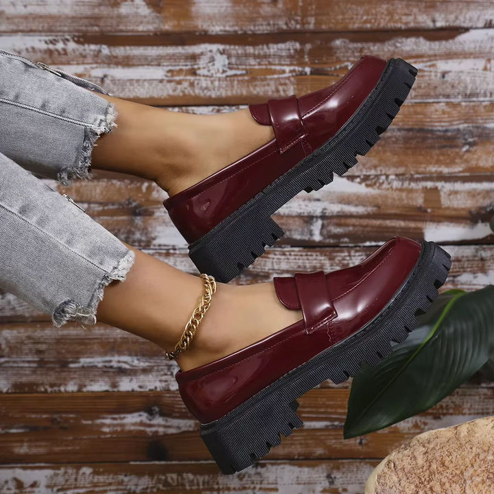 Denise | Mocassins confortables en cuir de crocodile avec semelle épaisse