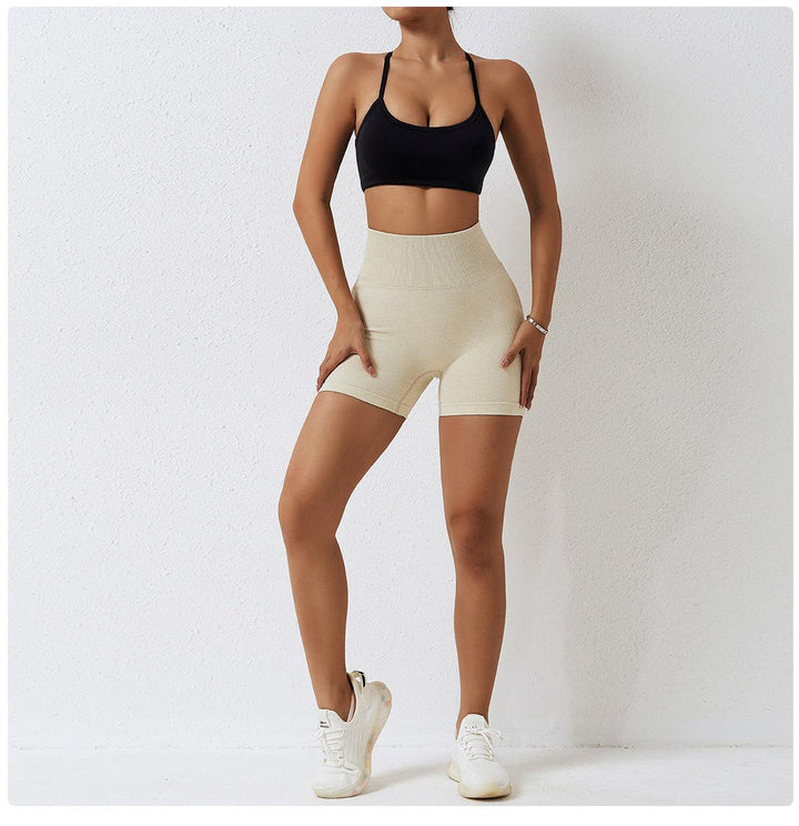 High-waisted fitness shorts